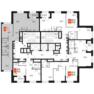 Объявление 3-к квартира, 77.3м2, 14/28 эт