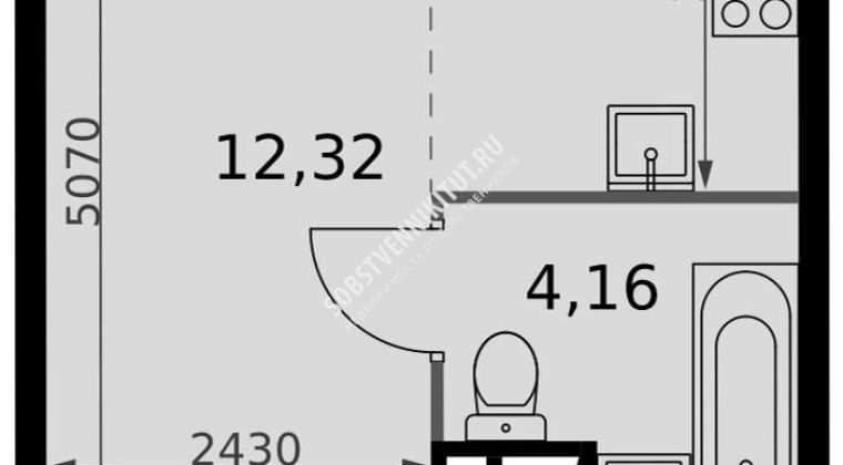 Объявление Студия, 23.4м2, 8/15 эт
