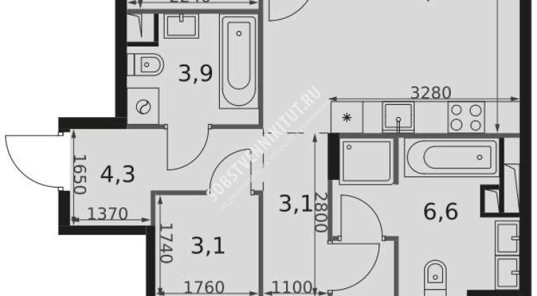 Объявление 3-к квартира, 84.3м2, 5/17 эт