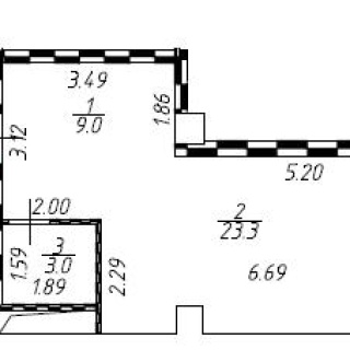 Объявление Квартира, 27.4м2, 3/14 эт