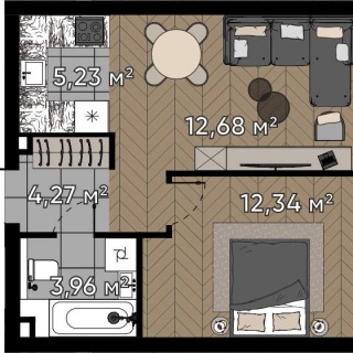 Объявление 2-к квартира, 38.48м2, 12/20 эт