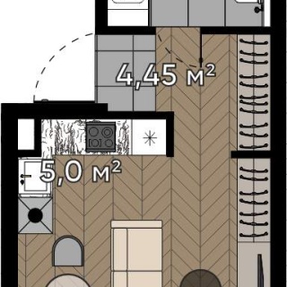 Объявление Студия, 24.34м2, 5/25 эт