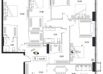 Объявление 5-к квартира, 162&nbsp;м&sup2;, 18/24 эт.