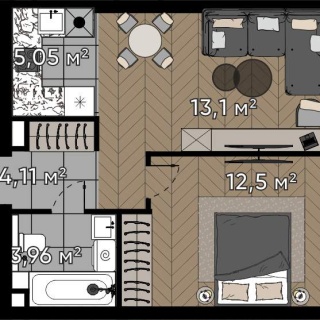 Объявление 2-к квартира, 38.72м2, 8/25 эт